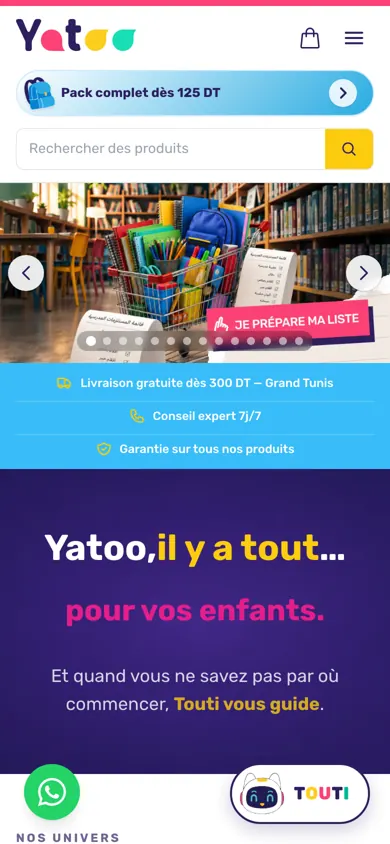 Yatoo sur mobile